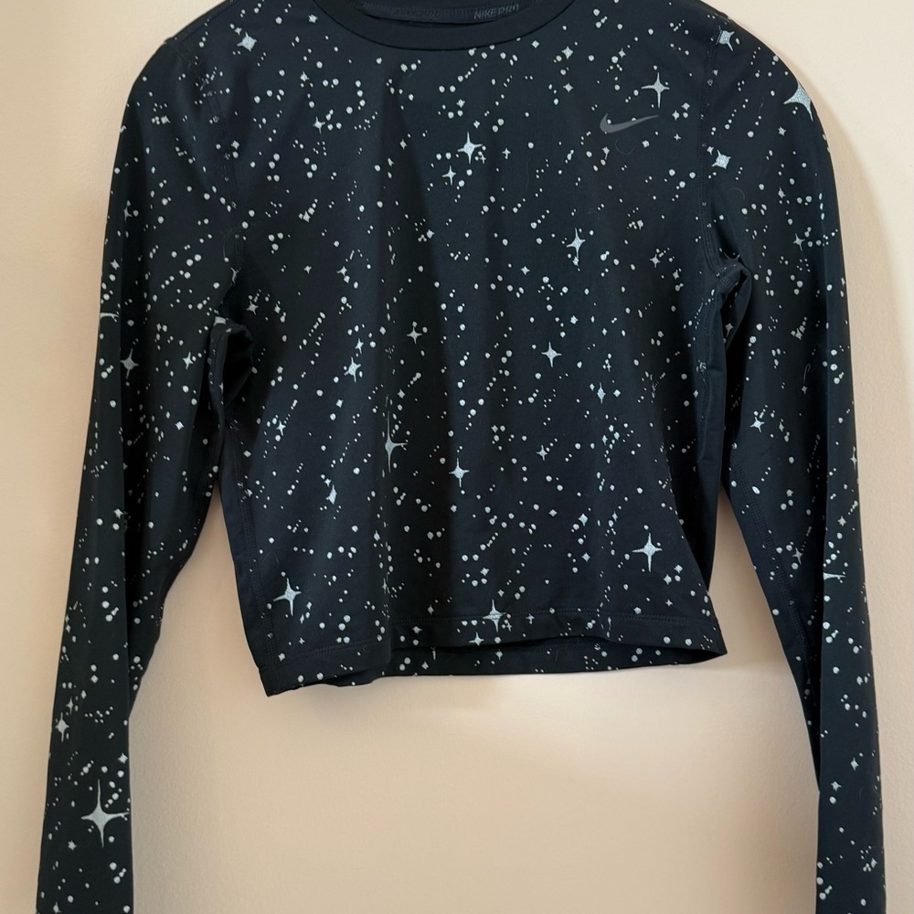 Nike Women's Black Starry Long Sleeve Top
